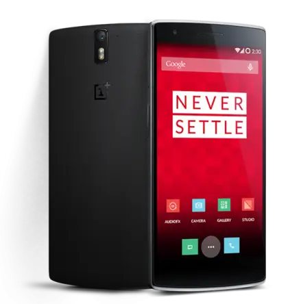 OnePlus Smartphone with Never Settle Screen