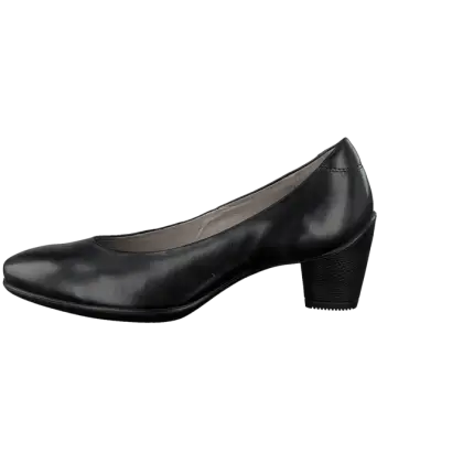 Black Leather Pump Shoe