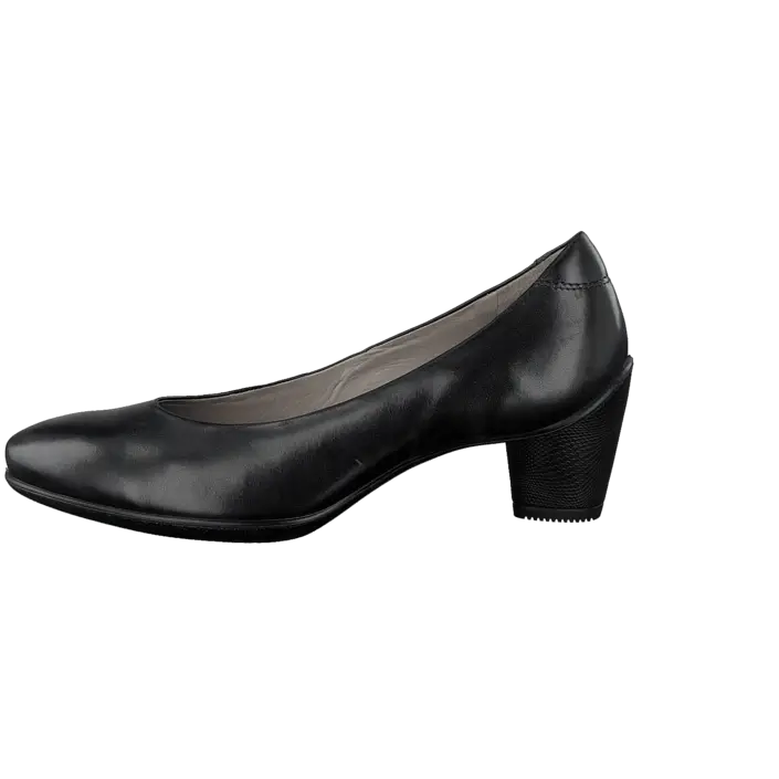 Black Leather Pump Shoe