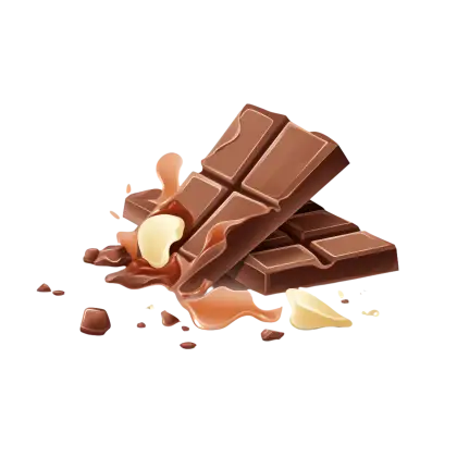 Chocolate Pieces with Nuts and Melts Illustration