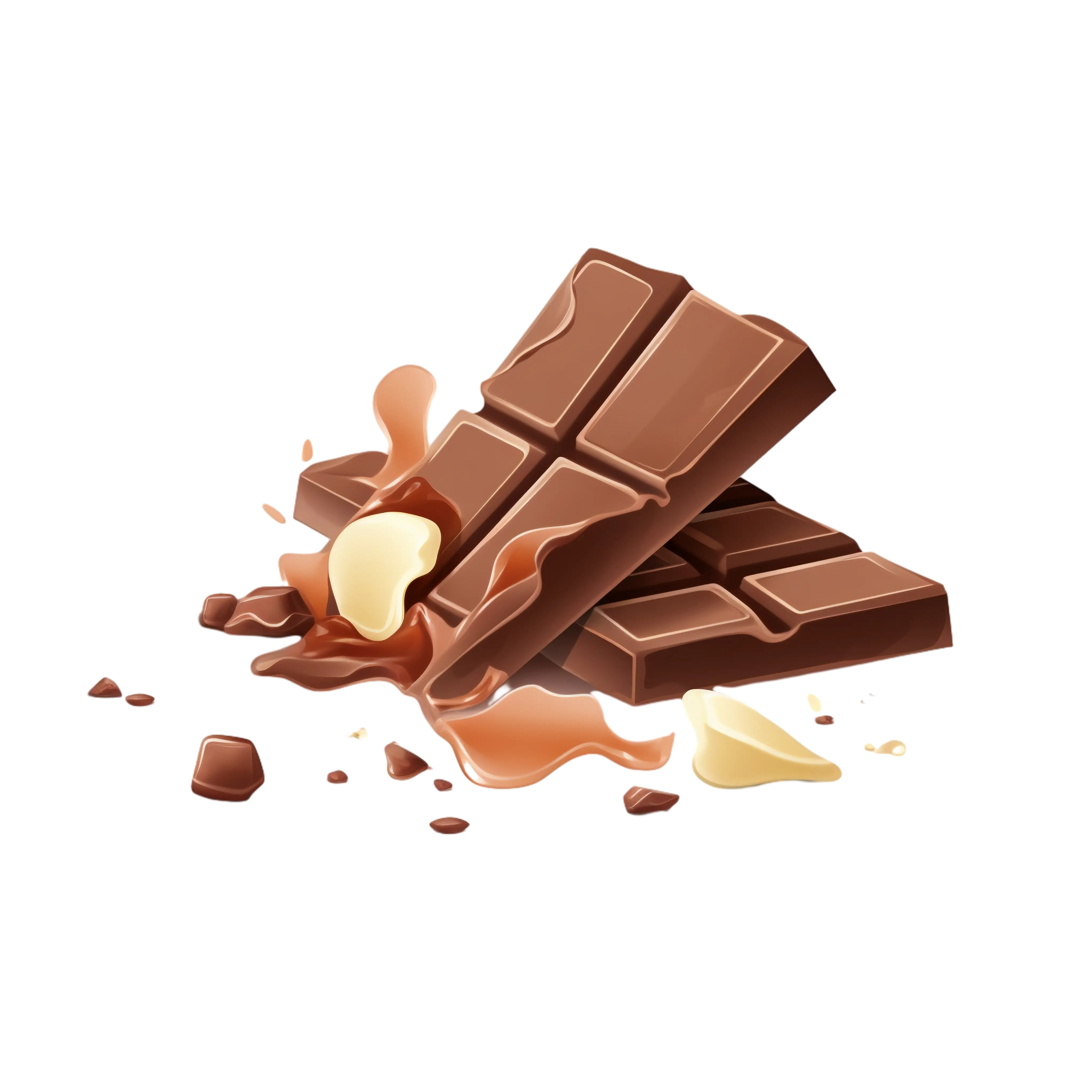 Chocolate Pieces with Nuts and Melts Illustration