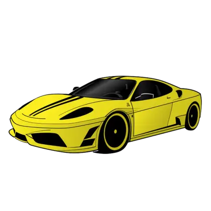 Elegant Yellow Sports Car Illustration