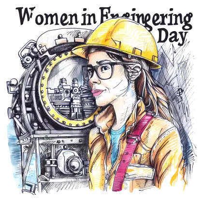 Illustration of a Woman Engineer