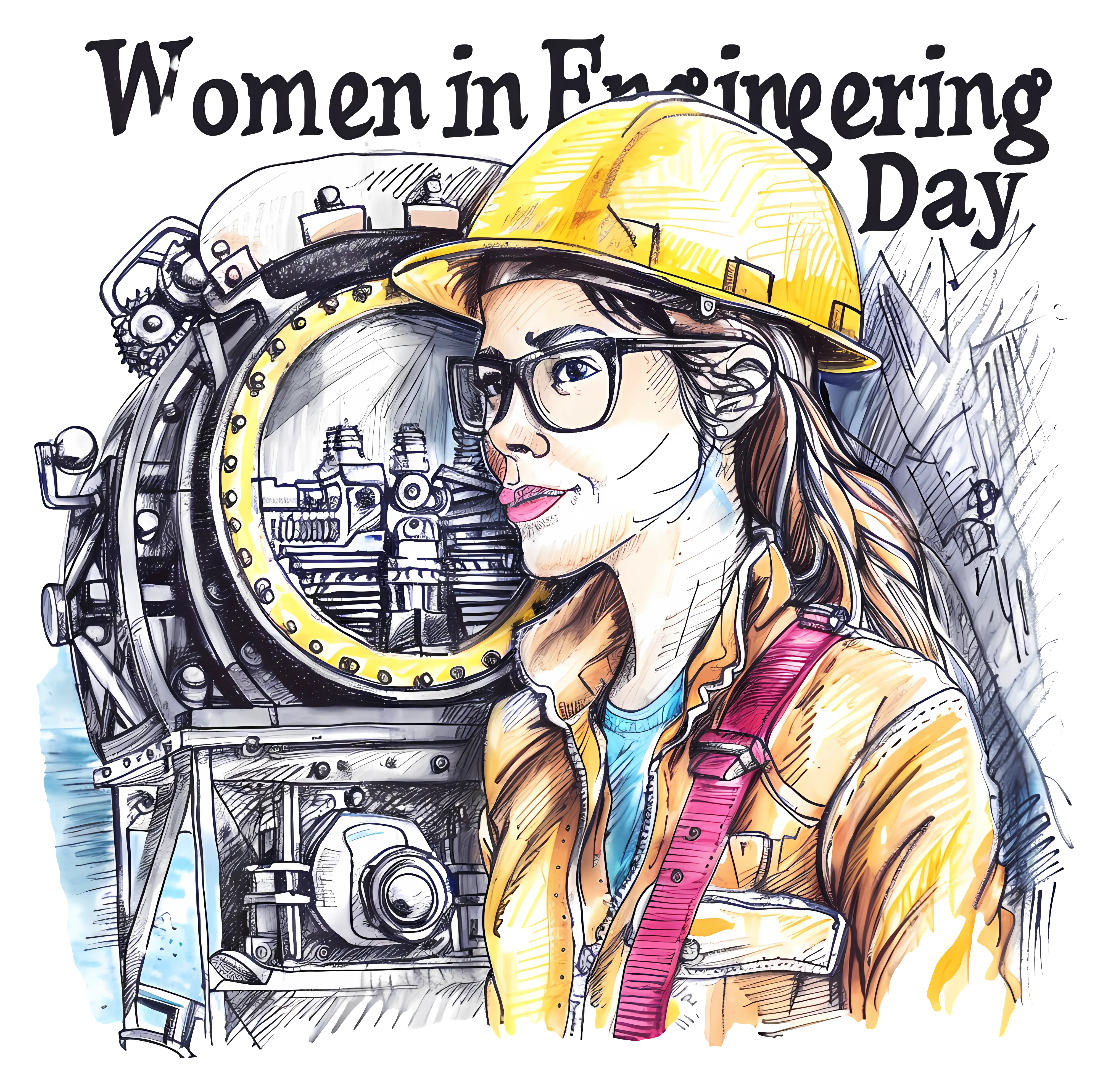 Illustration of a Woman Engineer