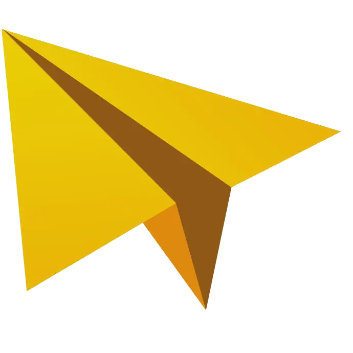 Yellow Paper Airplane Illustration