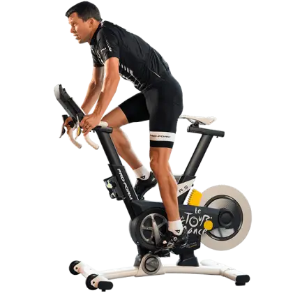 Man Performing Indoor Cycling Workout