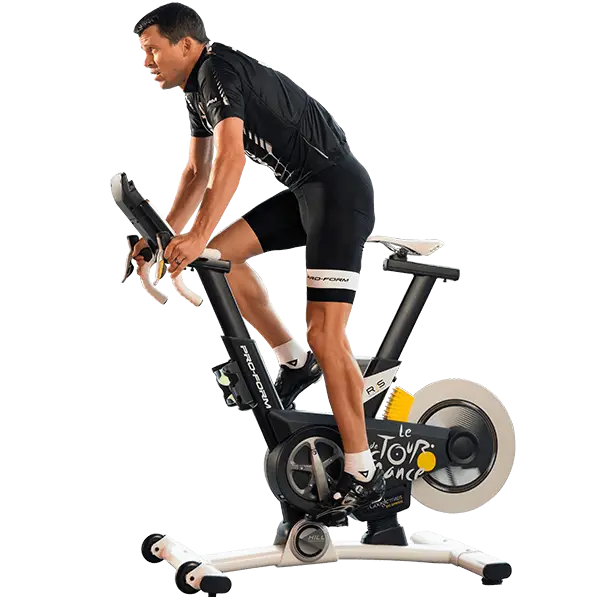 Man Performing Indoor Cycling Workout