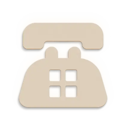 Beige Retro Telephone Icon