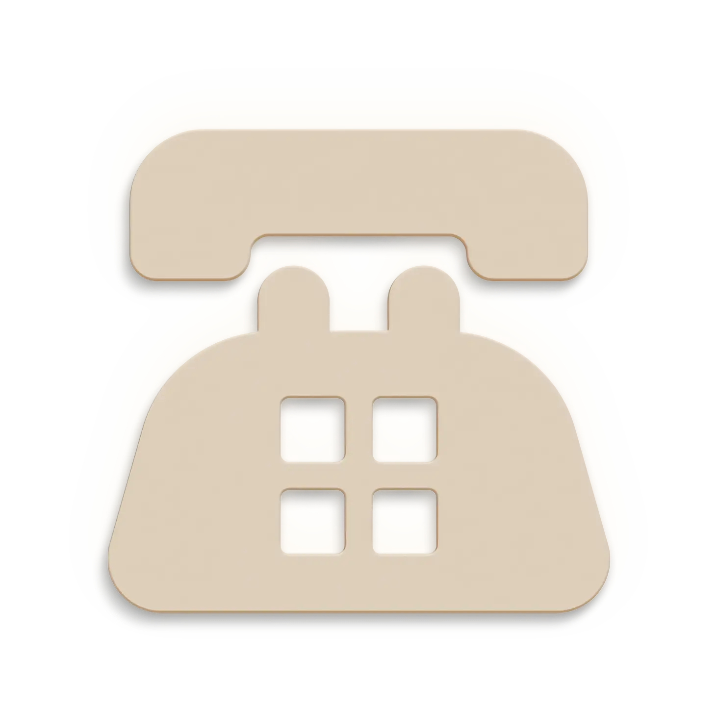 Beige Retro Telephone Icon