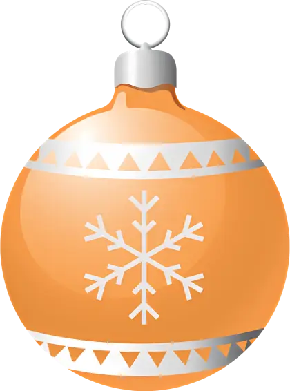 Orange Christmas Bauble With Snowflake Design