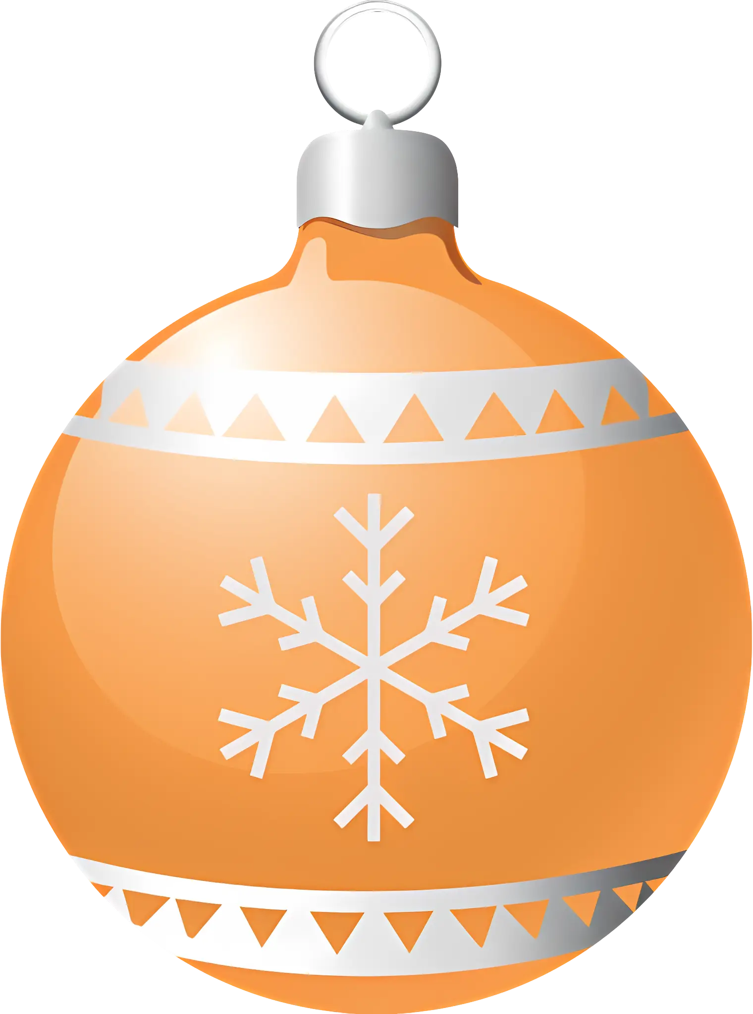 Orange Christmas Bauble With Snowflake Design