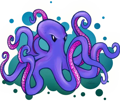 Whimsical Purple Cartoon Octopus Design