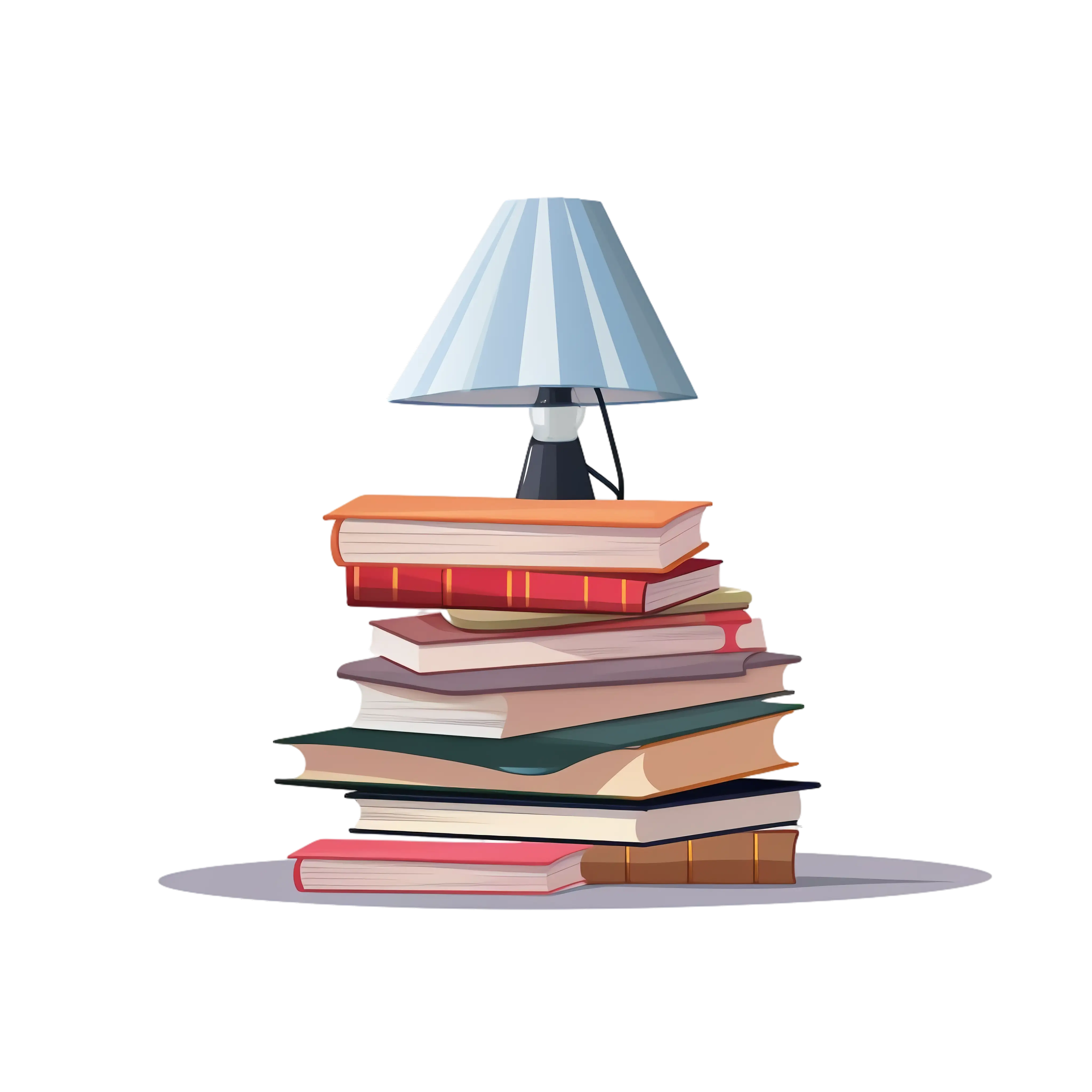 Stack of Books with a Lamp on Top