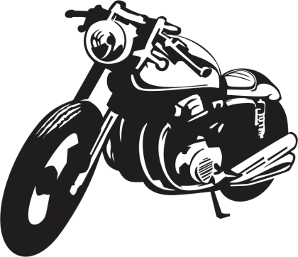Black and White Motorcycle Illustration