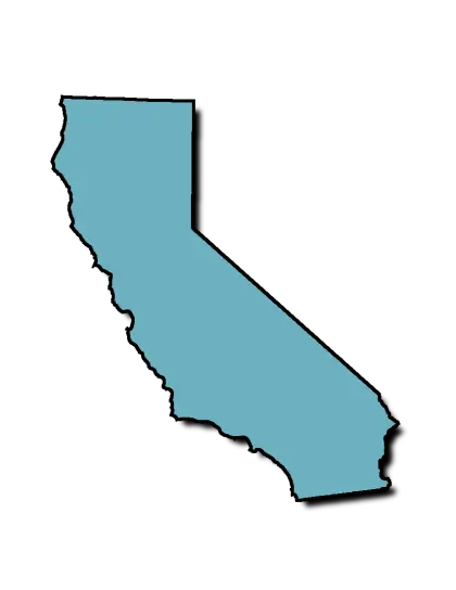 Light Blue Outline Map of California