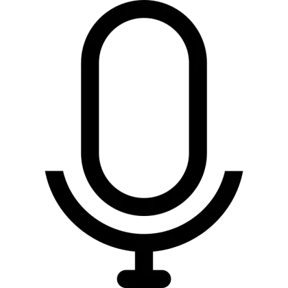 Simple Black Microphone Icon for Digital Use