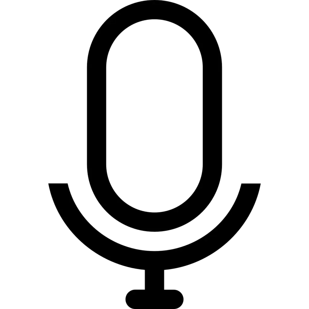 Simple Black Microphone Icon for Digital Use