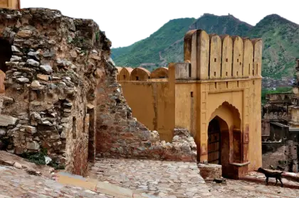 Ancient Ruins with Mountain View