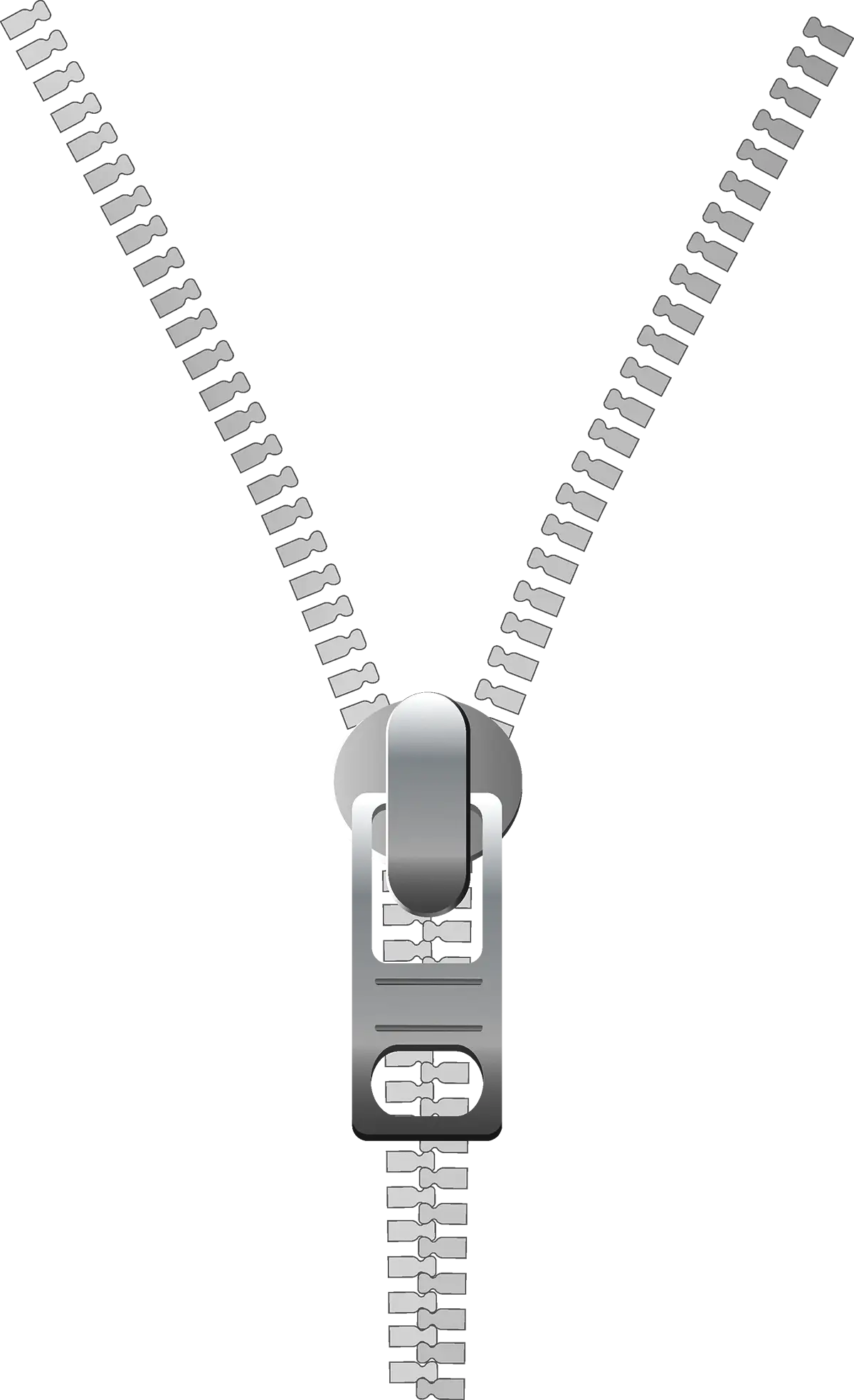 Detailed Metal Zipper Illustration