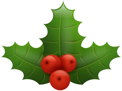 Holly Leaves with Red Berries Decoration