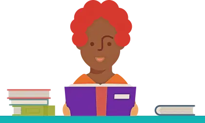Person Reading a Book at Desk
