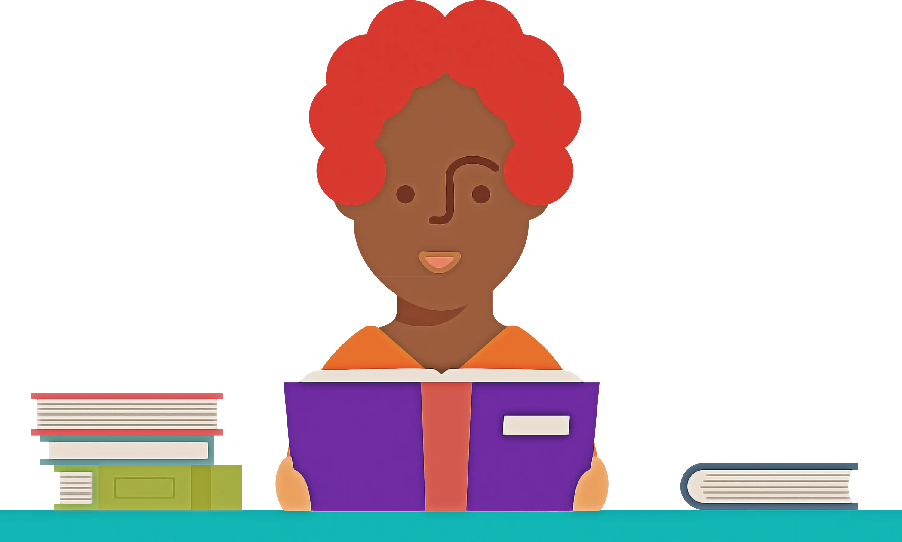 Person Reading a Book at Desk