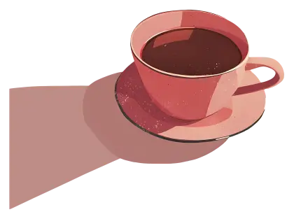 Cup of Coffee with Artistic Shadow