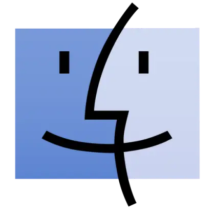 Apple Finder Face Icon in Blue