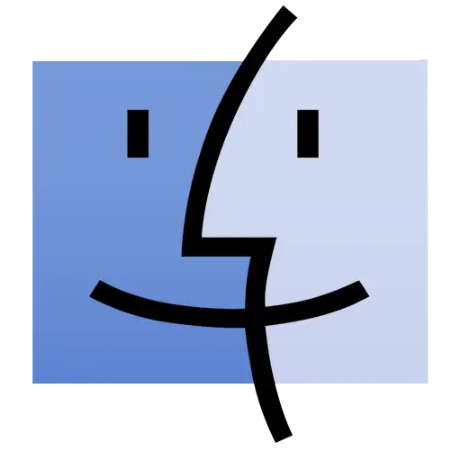 Apple Finder Face Icon in Blue