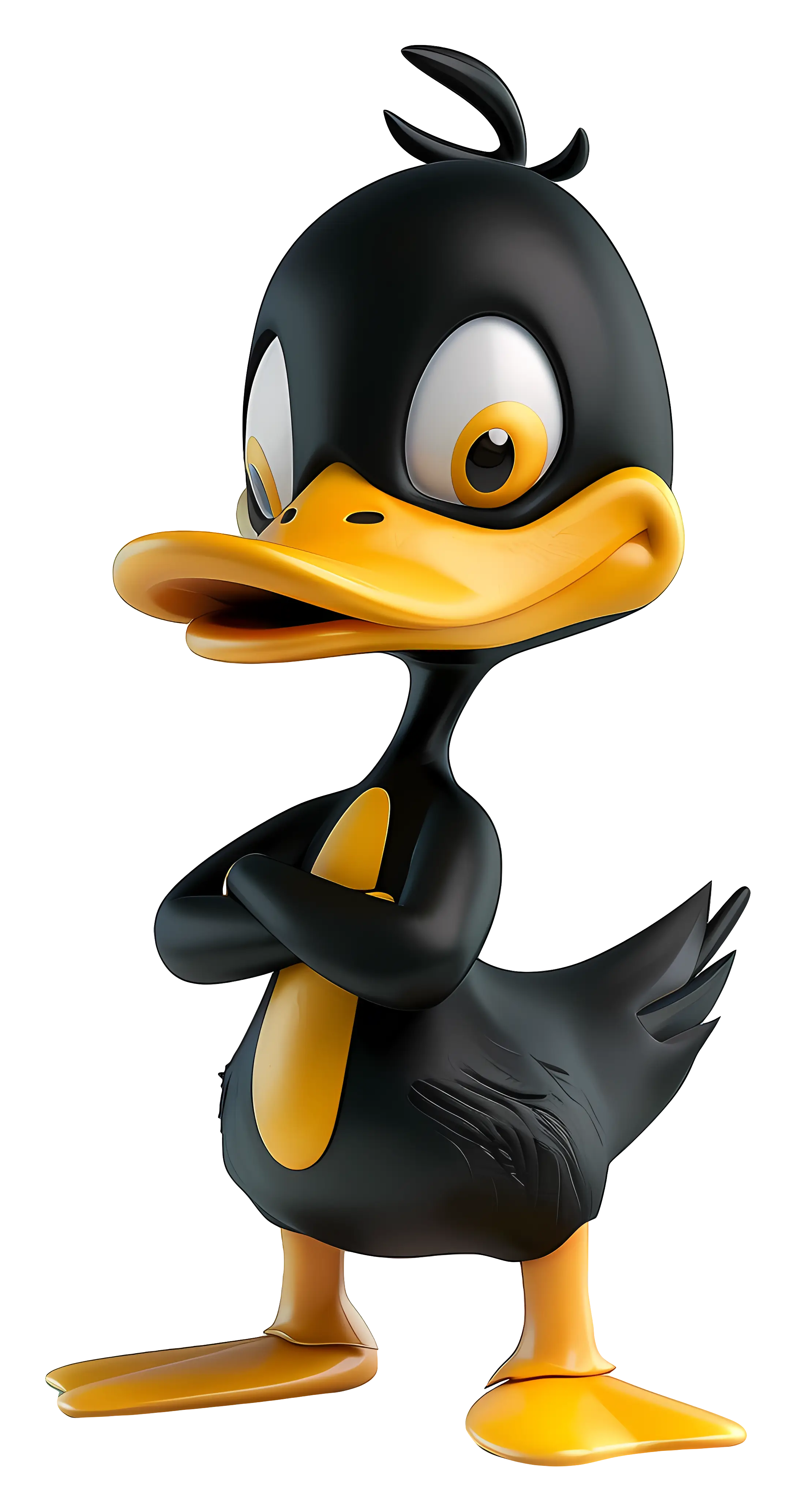 Animated Black Duck Cartoon Character
