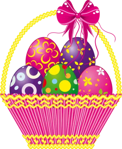 Basket of Colorful Easter Eggs
