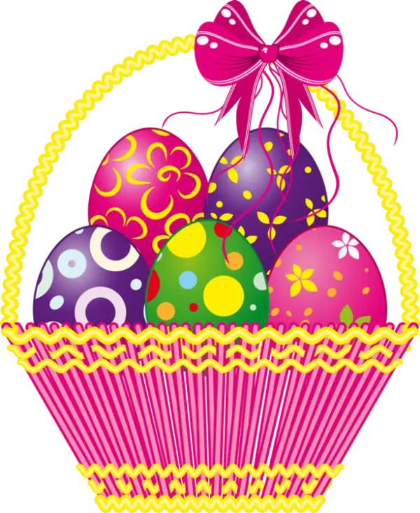 Basket of Colorful Easter Eggs