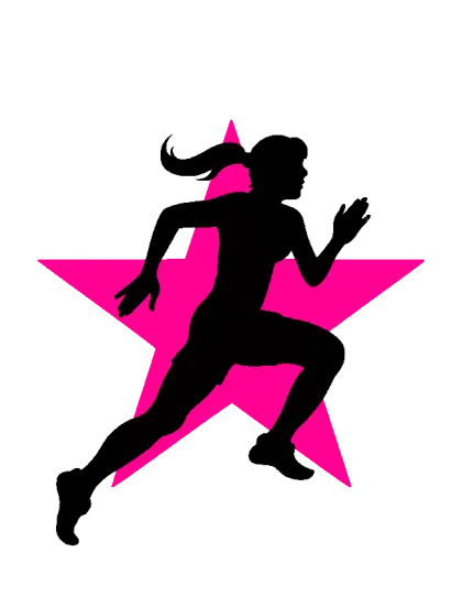 Running Silhouette with Star Background