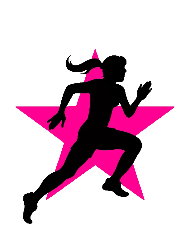 Running Silhouette with Star Background