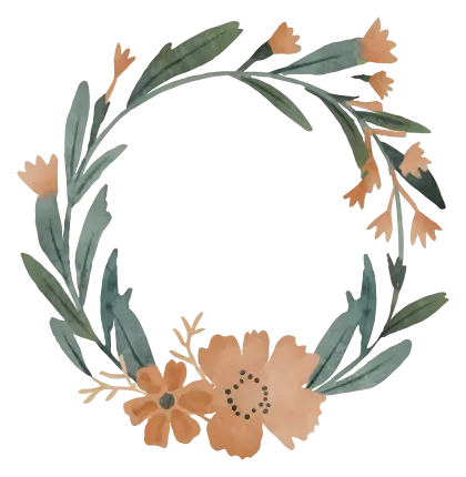Floral Wreath Ornament Illustration