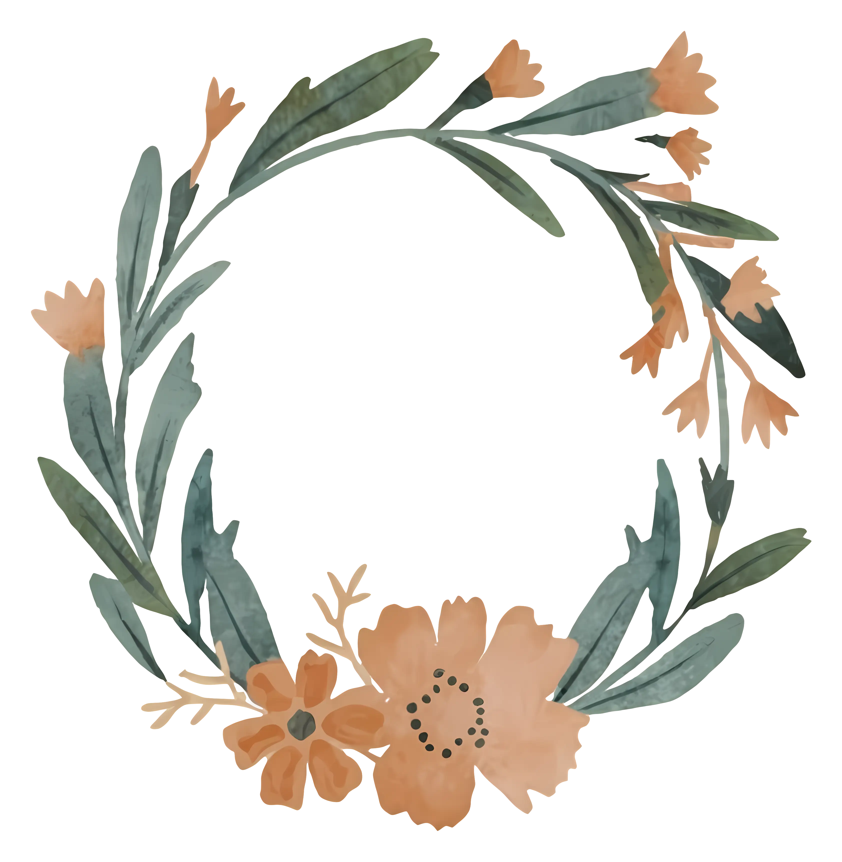 Floral Wreath Ornament Illustration