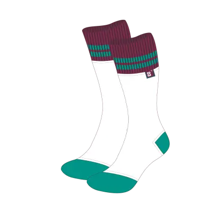 White and Green Socks