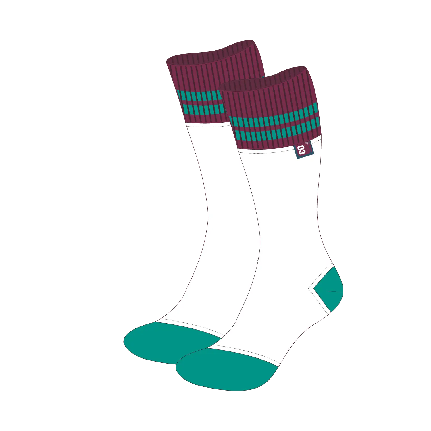 White and Green Socks