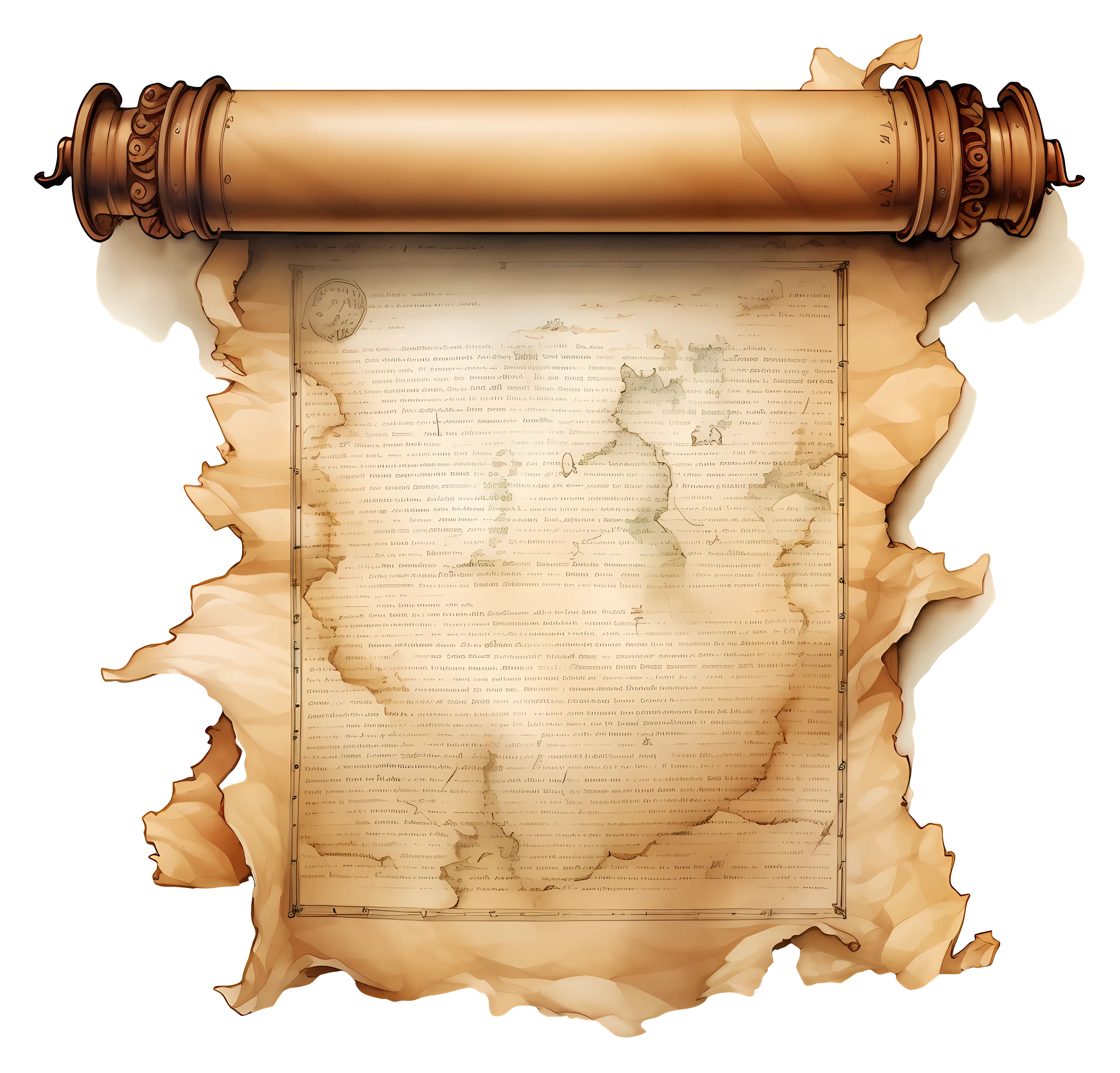 Antique Scroll Paper Illustration