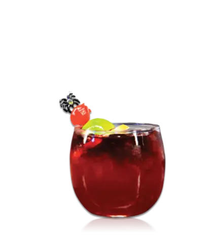 Red Cocktail Drink with Fruit Garnish