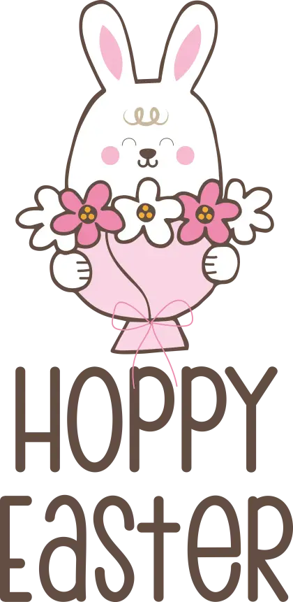 Hoppy Easter Bunny with Flowers