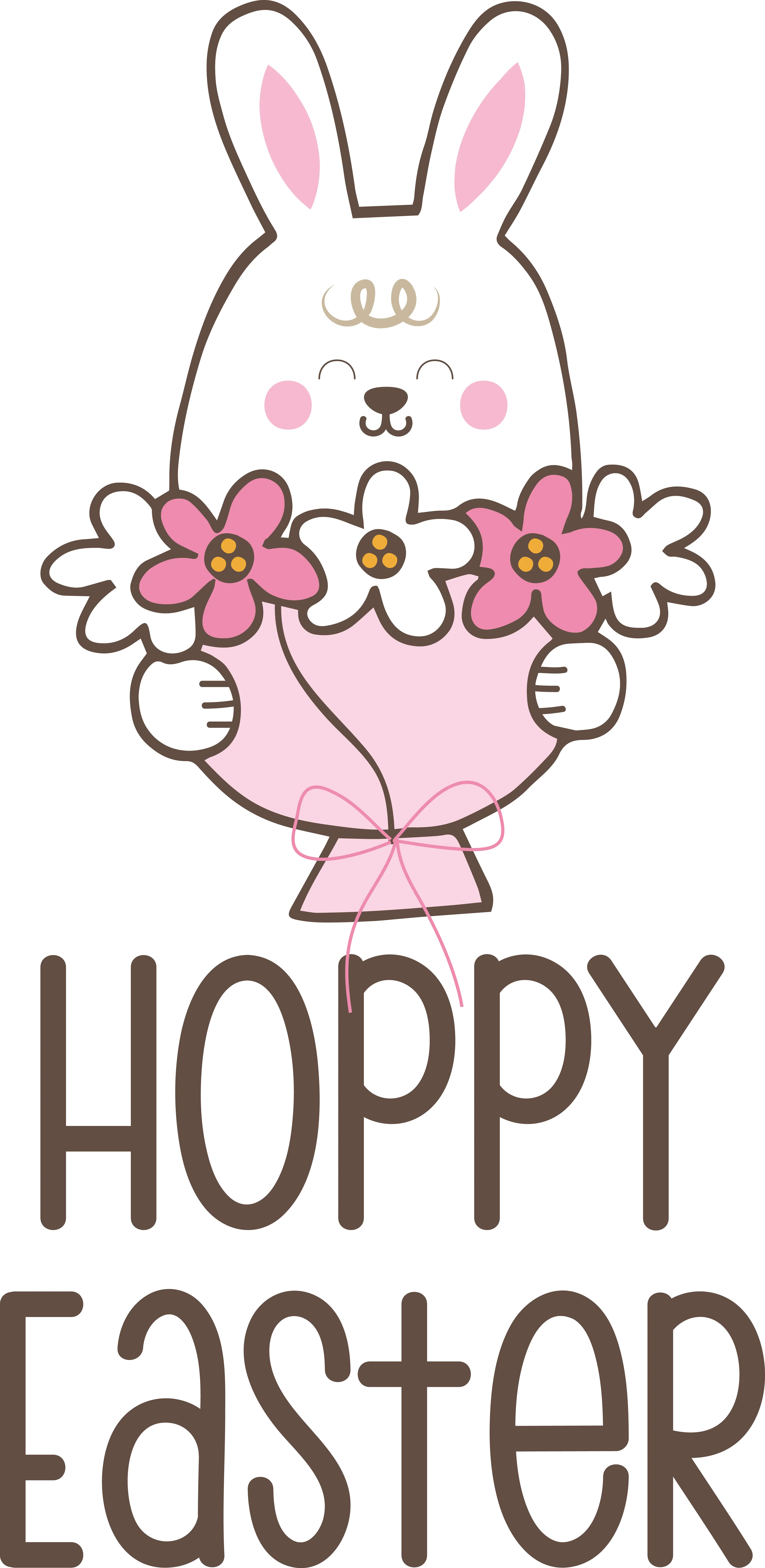 Hoppy Easter Bunny with Flowers