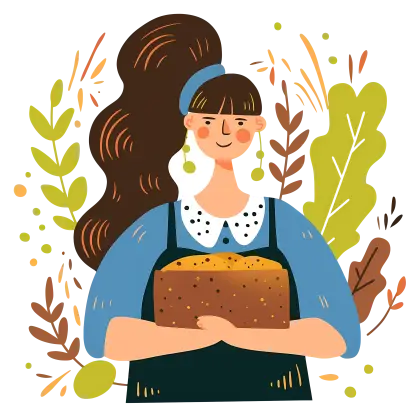 Woman Holding Fresh Bread