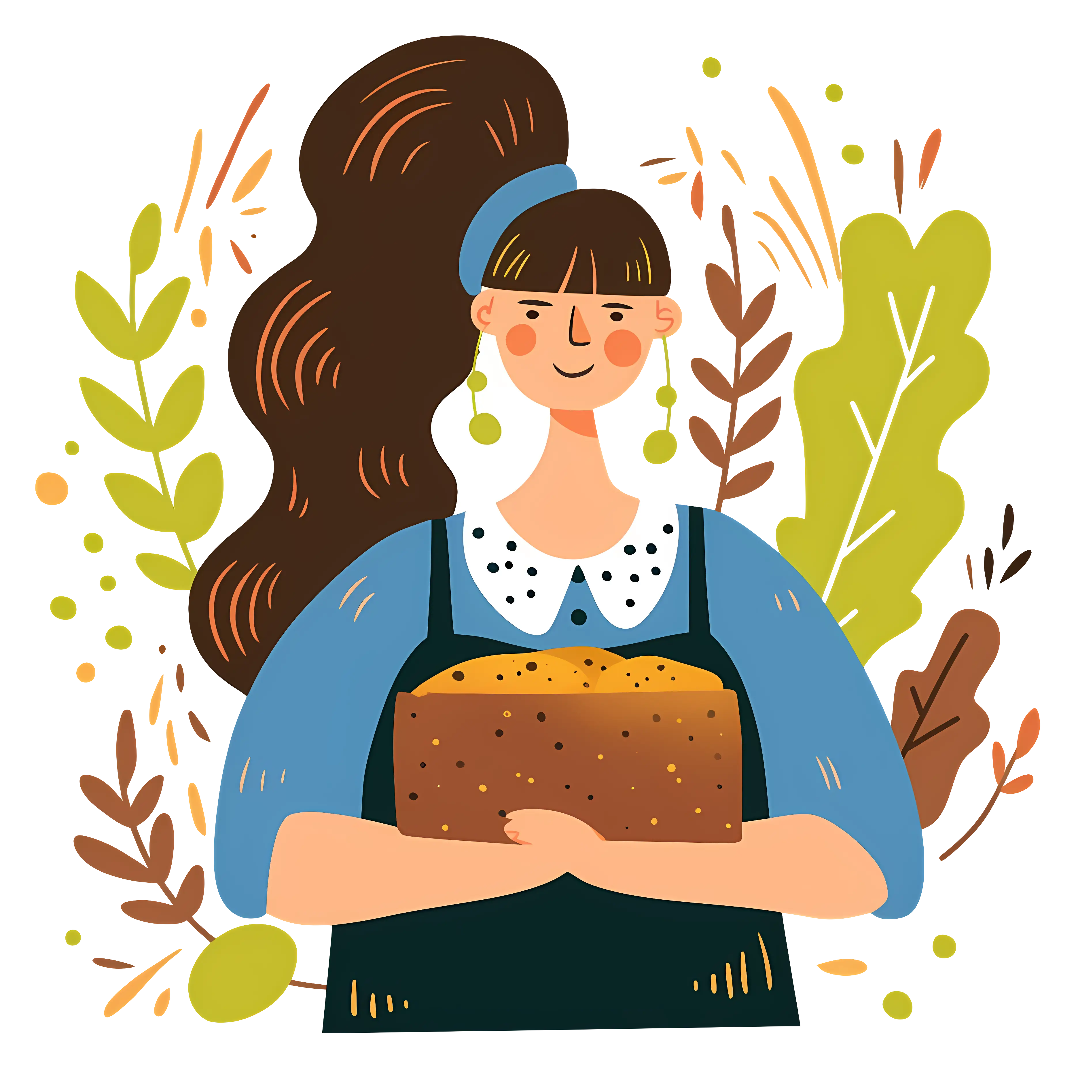 Woman Holding Fresh Bread