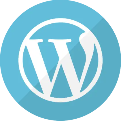 WordPress Logo in Blue Circle Design