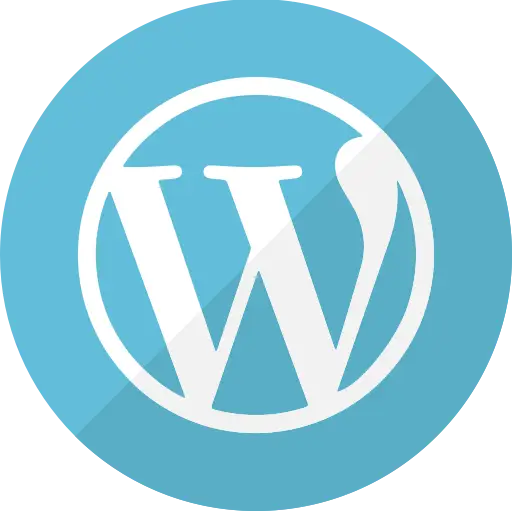 WordPress Logo in Blue Circle Design