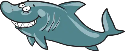 Green Cartoon Shark with Friendly Smile