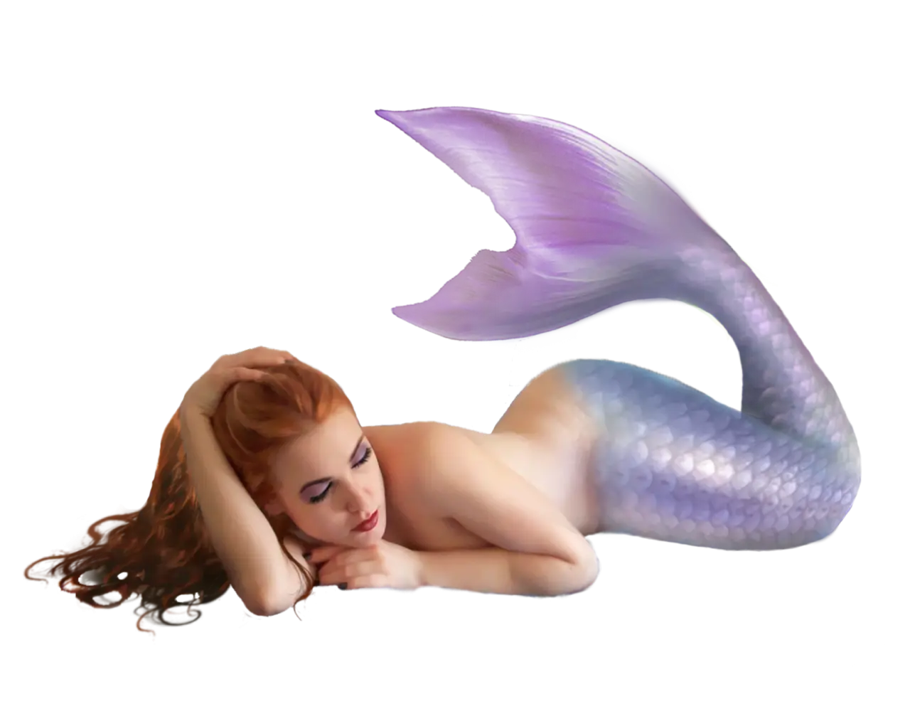 Beautiful Mermaid with Purple Tail