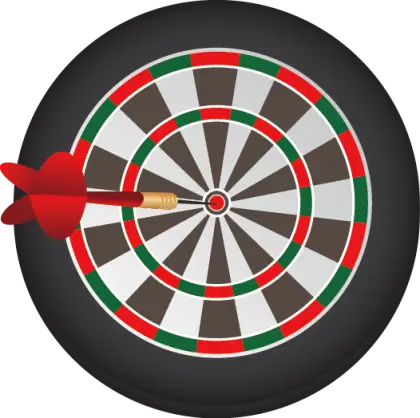 Bullseye on a Dartboard Game