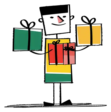 Person Holding Multiple Gifts